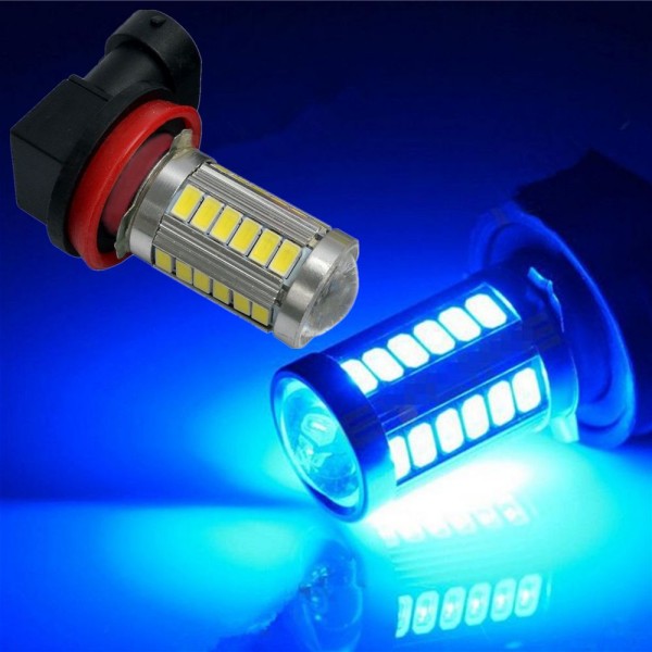 Led bec HB3 9005 cu lupa 33 smd 5630 de culoare albastru, pentru proiectoare